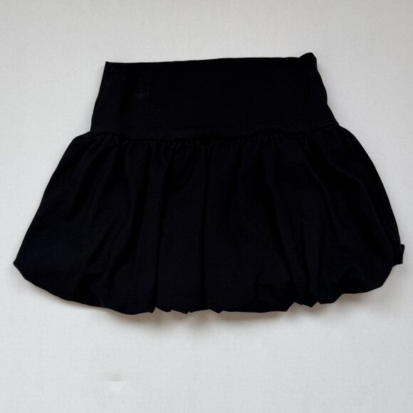Black Bubble Mini Skirt – Thick Structured Fabric, Voluminous - Picture 1 of 2